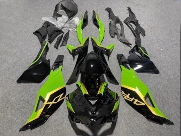 Kawasaki ZX4R ZX-4RR Motorrad Verkleidung 2019-2025 - Glanzendes Schwarz Grun Gold