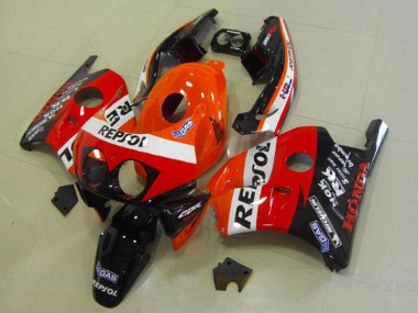 Honda CBR250RR MC22 Motorrad Verkleidung 1990-1998 - Orange Weiss Rot Glanzendes Schwarz HRC Repsol