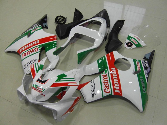 Honda CBR600 F4i Motorrad Verkleidung 2001-2003 - Weiss Rot Grun Castrol