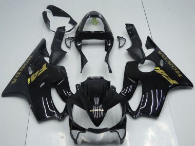 Honda CBR600 F4i Motorrad Verkleidung 2001-2003 - Glanzendes Schwarz Gold Aufkleber