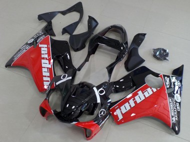 Honda CBR600 F4i Motorrad Verkleidung 2001-2003 - Glanzendes Schwarz Rot Weiss Jordan