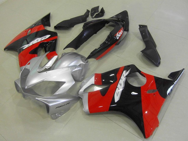Honda CBR600 F4i Motorrad Verkleidung 2004-2007 - Silber Rot Glanzendes Schwarz