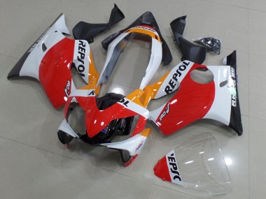 Honda CBR600 F4i Motorrad Verkleidung 2004-2007 - Weiss Rot Gelb Glanzendes Schwarz Repsol