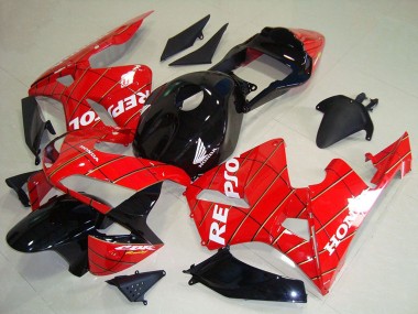 Honda CBR600RR Motorrad Verkleidung 2003-2004 - Rot Glanzendes Schwarz Spider Man Weiss Repsol