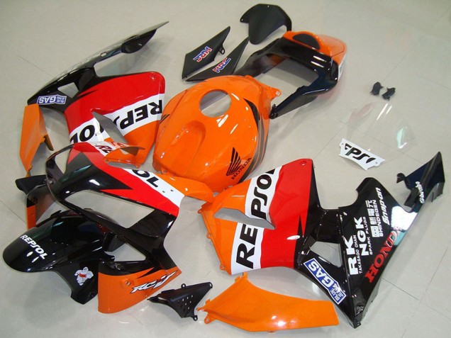 Honda CBR600RR Motorrad Verkleidung 2003-2004 - Orange Weiss Rot Glanzendes Schwarz Repsol