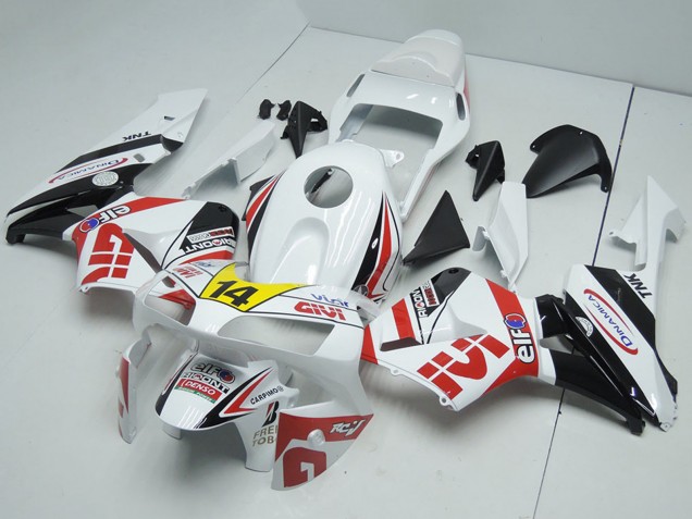 Honda CBR600RR Motorrad Verkleidung 2003-2004 - Weiss Rot Gelb Glanzendes Schwarz Givi 14