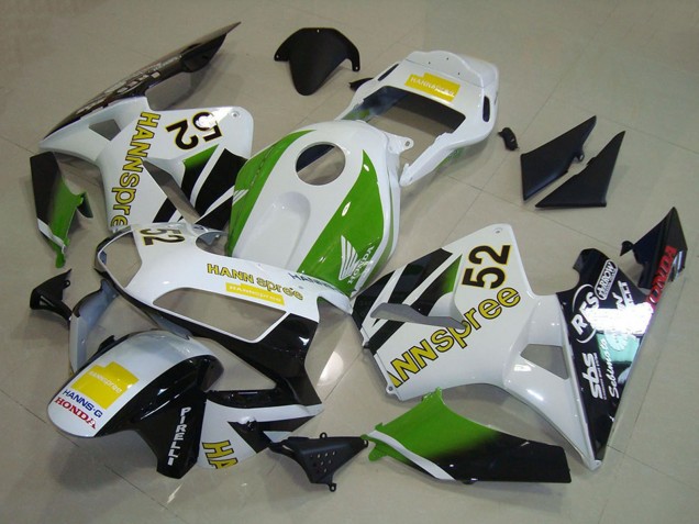 Honda CBR600RR Motorrad Verkleidung 2003-2004 - Weiss Grun Gelb Glanzendes Schwarz Hannspree 52