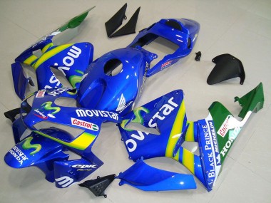 Honda CBR600RR Motorrad Verkleidung 2003-2004 - Blau Gelb Grun MoviStar