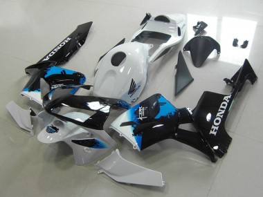Honda CBR600RR Motorrad Verkleidung 2003-2004 - Weiss Blau Glanzendes Schwarz
