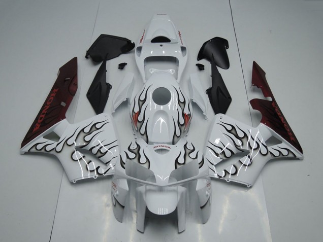 Honda CBR600RR Motorrad Verkleidung 2005-2006 - Weiss Schwarz Flamme
