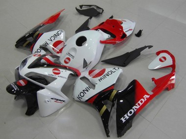 Honda CBR600RR Motorrad Verkleidung 2005-2006 - Weiss Rot Glanzendes Schwarz Konica Minolta