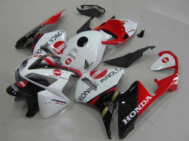 Honda CBR600RR Motorrad Verkleidung 2005-2006 - Weiss Rot Glanzendes Schwarz Konica Minolta