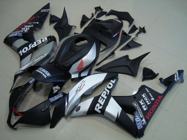 Honda CBR600RR Motorrad Verkleidung 2007-2008 - Matt Schwarz Silber Repsol