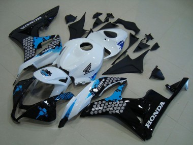 Honda CBR600RR Motorrad Verkleidung Kit 2007-2008 - Weiss Blau Glanzendes Schwarz