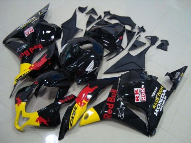 Honda CBR600RR Motorrad Verkleidung 2009-2012 - Glanzendes Schwarz Gelb Red Bull