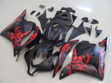 Honda CBR600RR Motorrad Verkleidung 2009-2012 - Matt Schwarz Rot Schadel