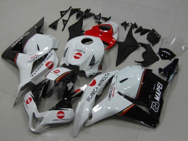 Honda CBR600RR Motorrad Verkleidung 2009-2012 - Weiss Rot Glanzendes Schwarz Konica Minolta