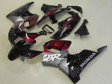 Honda CBR900RR 893 Motorrad Verkleidung 1996-1997 - Silber Kastanienbraun Rot Glanzendes Schwarz