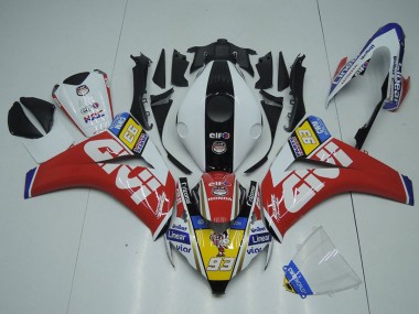 Honda CBR1000RR Motorrad Verkleidung 2008-2011 - Weiss Rot Gelb Schwarz Givi 93