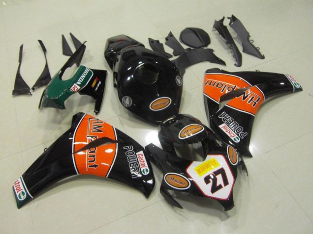 Honda CBR1000RR Motorrad Verkleidung 2008-2011 - Glanzendes Schwarz Orange HM Plant 27