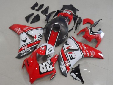 Honda CBR1000RR Motorrad Verkleidung 2008-2011 - Weiss Rot Matt Schwarz Dunlop Fiamm 88