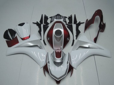 Honda CBR1000RR Motorrad Verkleidung 2008-2011 - Weiss Silber Kastanienbraun Rot