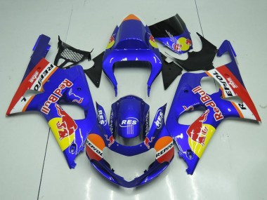Suzuki GSXR 1000 Motorrad Verkleidung 2000-2002 - Blau Gelb Red Bull Repsol