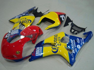 Suzuki GSXR 1000 Motorrad Verkleidung 2000-2002 - Gelb Rot Blau Corona Rennen