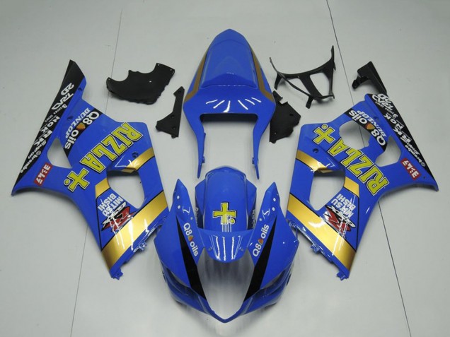 Suzuki GSXR 1000 Motorrad Verkleidung 2003-2004 - Blau Gold Schwarz Rizla