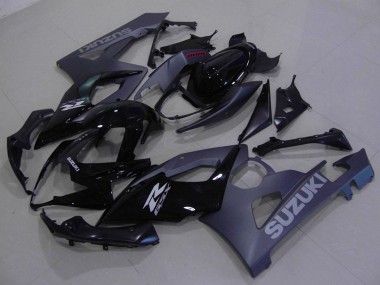 Suzuki GSXR 1000 Motorrad Verkleidungen Kit 2005-2006 - Glanzendes Schwarz Matt Schwarz