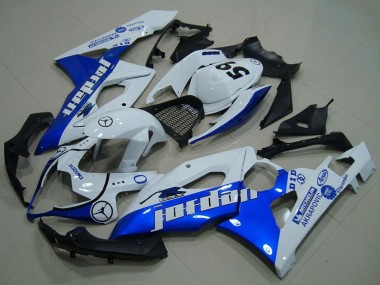 Suzuki GSXR 1000 Motorrad Verkleidung 2005-2006 - Weiss Blau Jordan 59