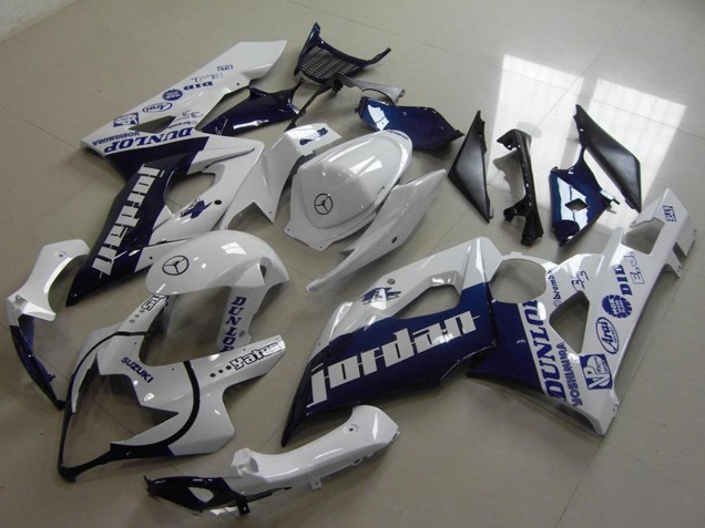 Suzuki GSXR 1000 Motorrad Verkleidung 2005-2006 - Weiss Dunkel Blau Jordan