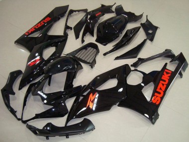 Suzuki GSXR 1000 Motorrad Verkleidung 2005-2006 - Glanzendes Schwarz Rot Aufkleber