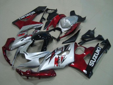 Suzuki GSXR 1000 Motorrad Verkleidung 2005-2006 - Silber Rot Schwarz