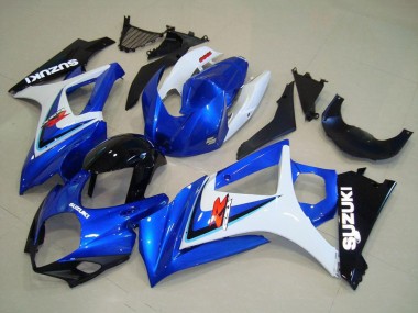 Suzuki GSXR 1000 Motorrad Verkleidung 2007-2008 - Weiss Blau Schwarz OEM Stil