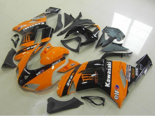 Kawasaki ZX6R Motorrad Verkleidung 2007-2008 - Orange Monster