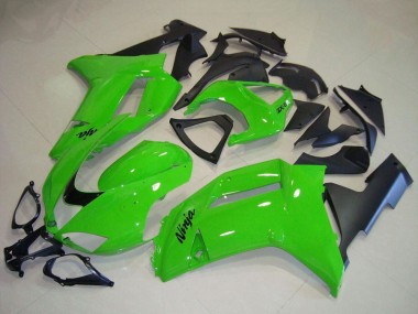 Kawasaki ZX6R Motorrad Verkleidung 2007-2008 - Grun Matt Schwarz
