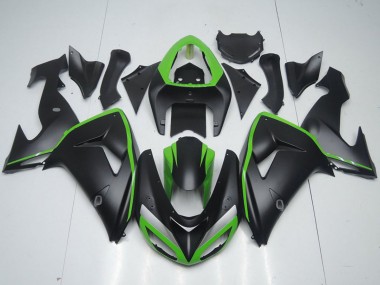 Kawasaki ZX10R Motorrad Verkleidung 2006-2007 - Grun Matt Schwarz
