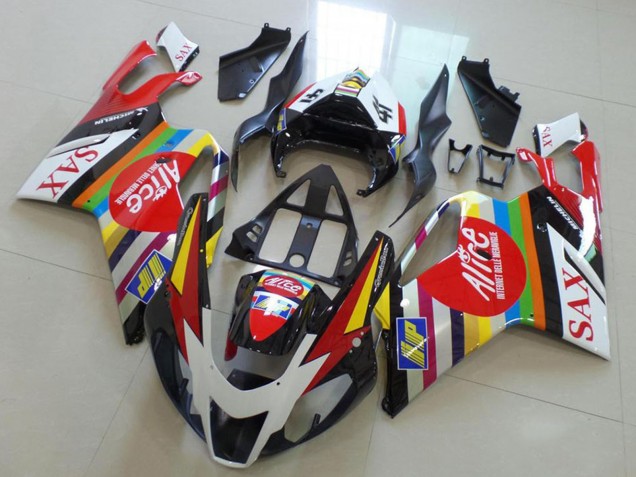Aprilia RSV1000 Motorrad Verkleidung 2003-2006 - Weiss Rot Schwarz Grun Gelb Alice Sax