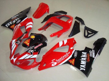 Yamaha YZF R1 Motorrad Verkleidung 2000-2001 - Rot Weiss Glanzendes Schwarz Santunder