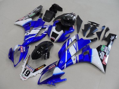 Yamaha YZF R6 Motorrad Verkleidung 2006-2007 - Weiss Blau Glanzendes Schwarz Fimer Yamalube