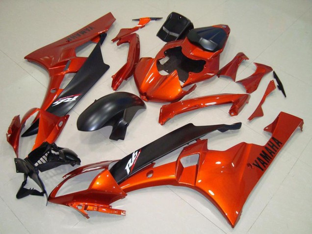 Yamaha YZF R6 Motorrad Verkleidung 2006-2007 - Orange Matt Schwarz