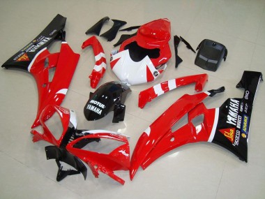 Yamaha YZF R6 Motorrad Verkleidung 2006-2007 - Rot Weiss Glanzendes Schwarz Motul