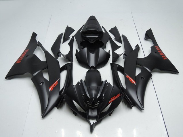 Yamaha YZF R6 Motorrad Verkleidung 2008-2016 - Matt Schwarz Rot Aufkleber