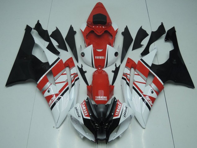 Yamaha YZF R6 Motorrad Verkleidung 2008-2016 - Weiss Rot Schwarz