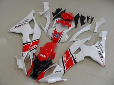 Yamaha YZF R6 Motorrad Verkleidung 2008-2016 - Weiss Rot Schwarz Streifen OEM Stil