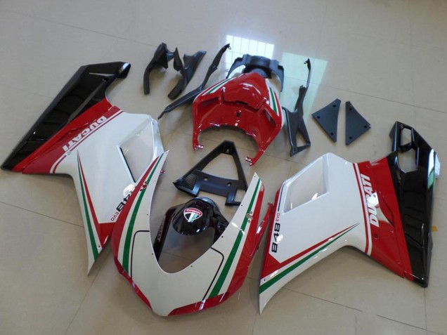 Ducati 848 Motorrad Verkleidung 2007-2014 - Weiss Rot Grun Glanzendes Schwarz