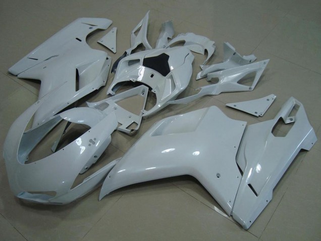 Ducati 848 1098 1198 Motorrad Verkleidung 2007-2014 - Glanzendes Weiss