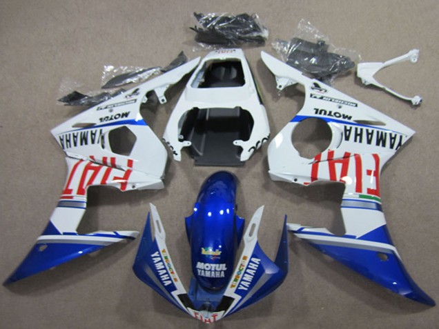 Yamaha YZF R6 Motorrad Verkleidung 2003-2004 - Weiss Blau Rot Fiat Motul
