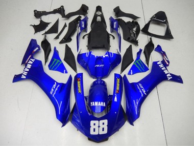 Yamaha YZF R1 Motorrad Verkleidung 2015-2019 - Blau Grun Monster Akropovic